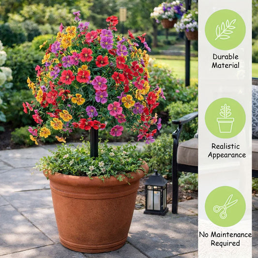 Evig Blomstrende Have-Stake: Naturtro Eukalyptus & Violer – UV- & Vejrbestandig 🌸🌿