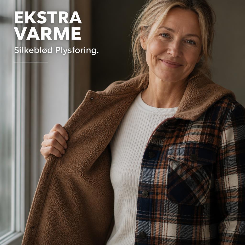 ❄️ Undgå Kulden i Stilen: Luksuriøs Ternet Vinterjakke med Plysforing & Hætte ☕