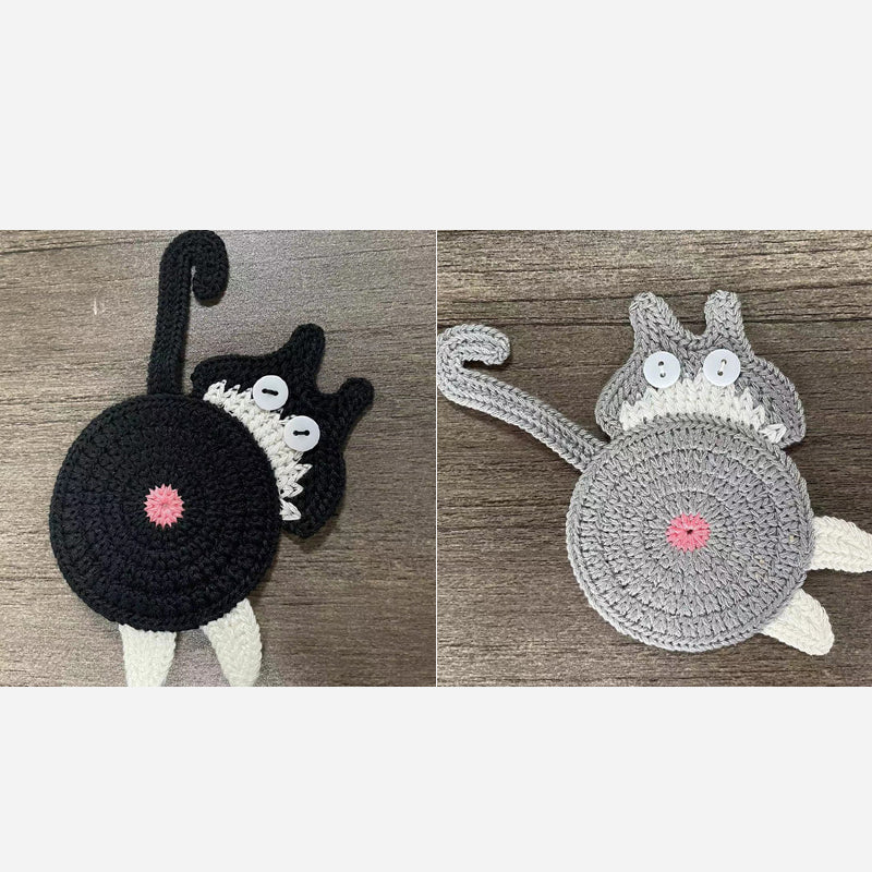 🐾 Handvirkade Underlägg "Kattstjärt" 😺 | Unikt & Gulligt – För den Perfekta Fikastunden! 💖