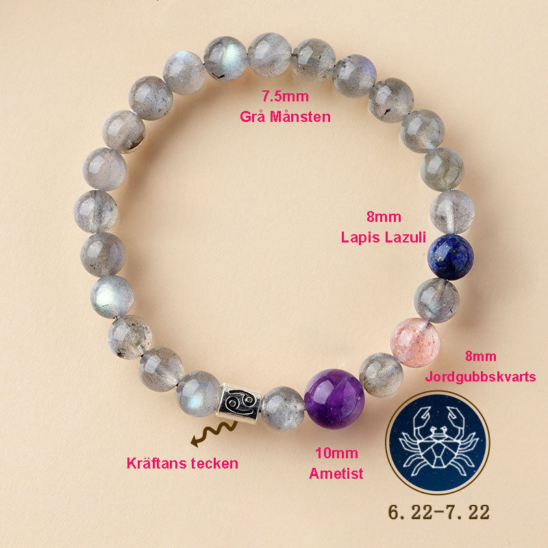 ✨ Personligt Stjärntecken Armband – Äkta Kristall Energi-Resonator 🌌 Zodiak Gåva 🎁