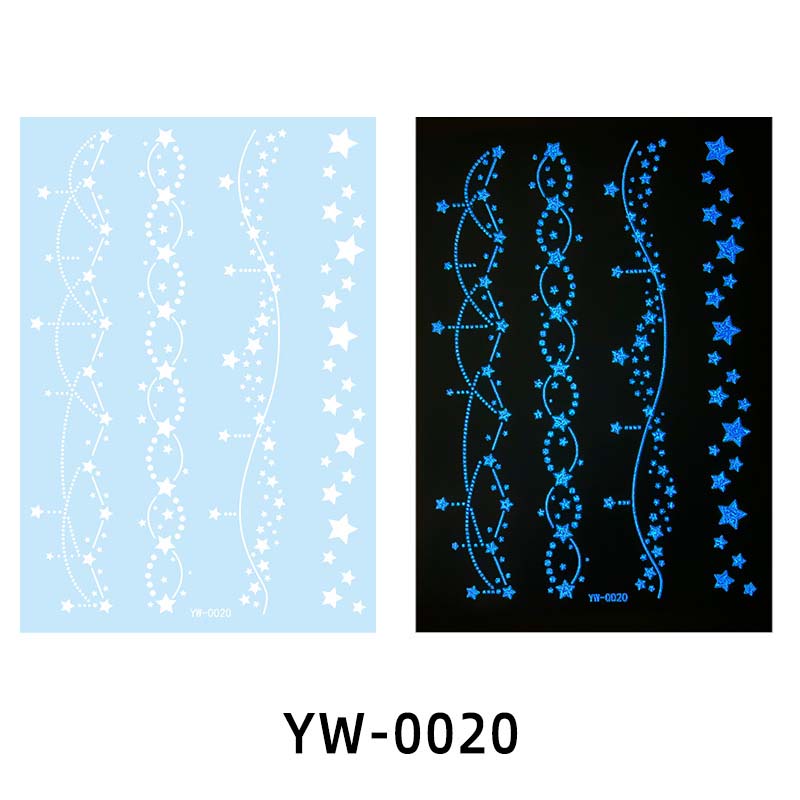 ✨ Lysande Tatueringar 🌌 | Glow in the Dark Klistermärken | Vattentät & 7 Dagars Glans 🌙