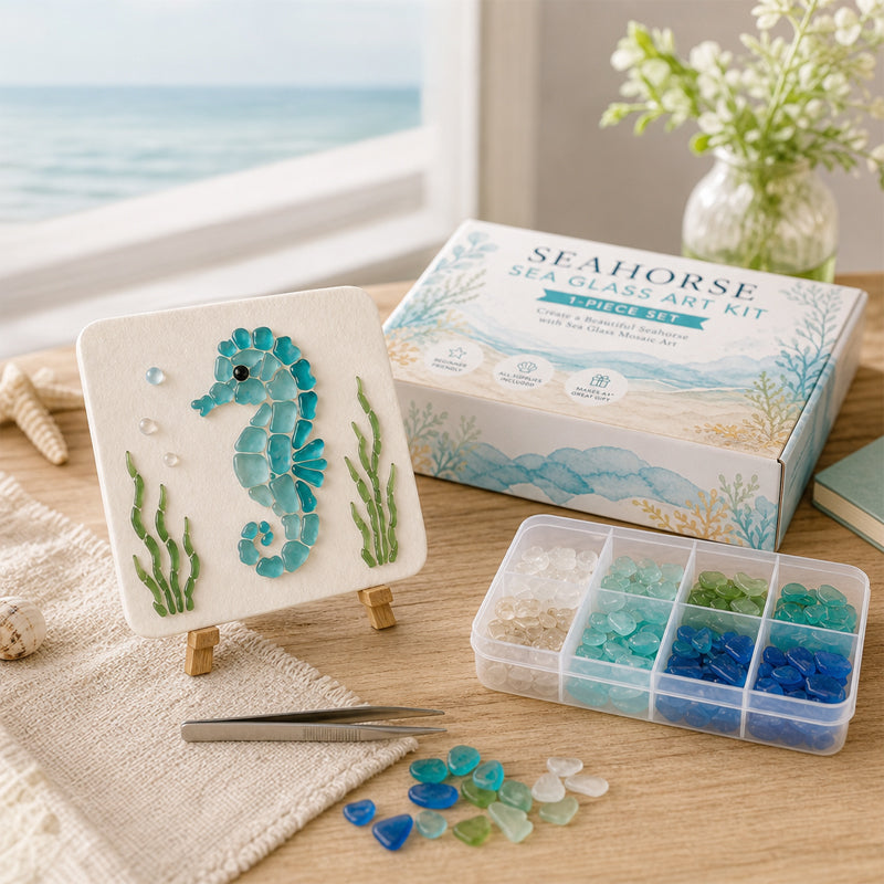 🌊✨ Bring Havets Magi Hjem: Komplet Havglas Kunstsæt Til Magiske Stunder 🐚