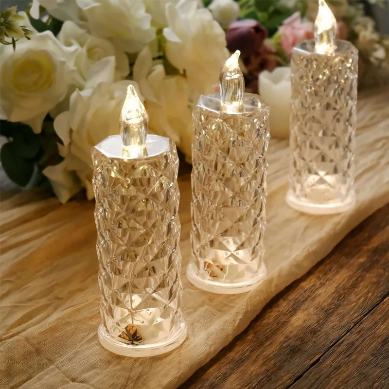 ✨ Crystal Rose LED-ljus - Romantiskt ljus utan meck | Säker ljusdekor