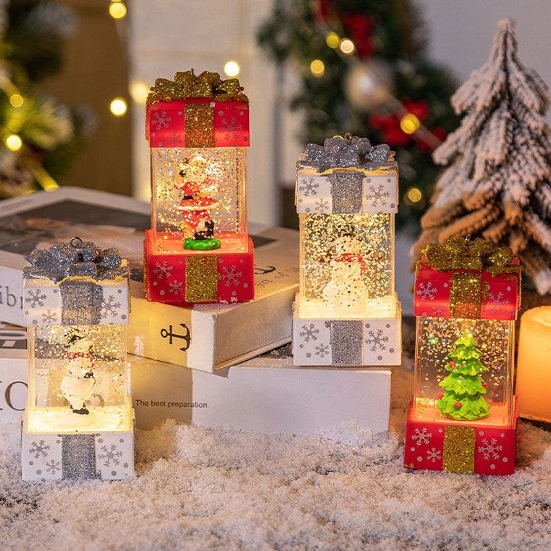 Jullykta i Presentask - LED-lampa med Julmotiv