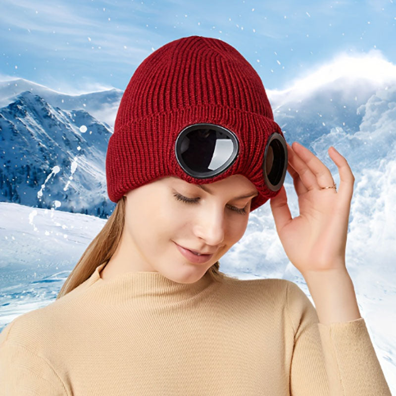 🧢 Glasögonmössa till Skidor & Friluftsliv - Stickad Vintermössa