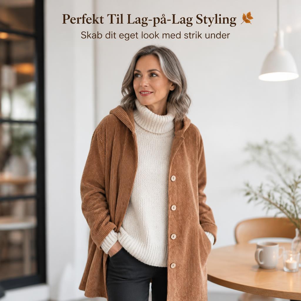 🧥 Årets Eksklusive Fløjlsjakke 2026 🍂 – Luksuriøs Corduroy Overshirt Med Hætte ✨