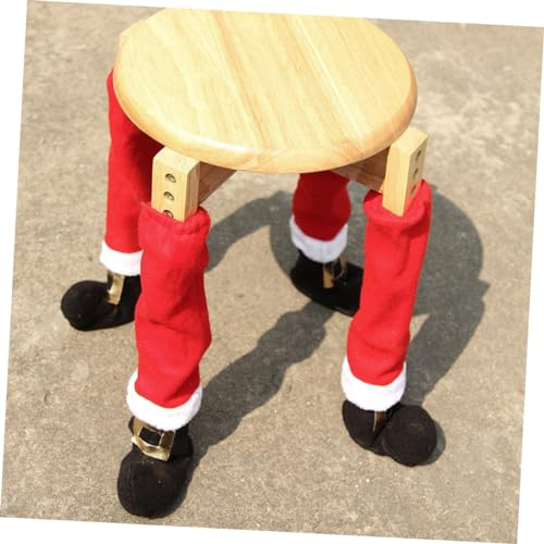 🎅 Julstrumpor Stolsben ✨ | 4-pack Tomte-tofflor | Golvskydd & Juldekoration 🎄