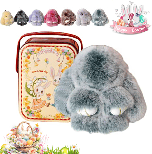 Lyxig Påskhare Nyckelring med Elegant Presentask – Den Perfekta Påskgåvan 🐰🌷