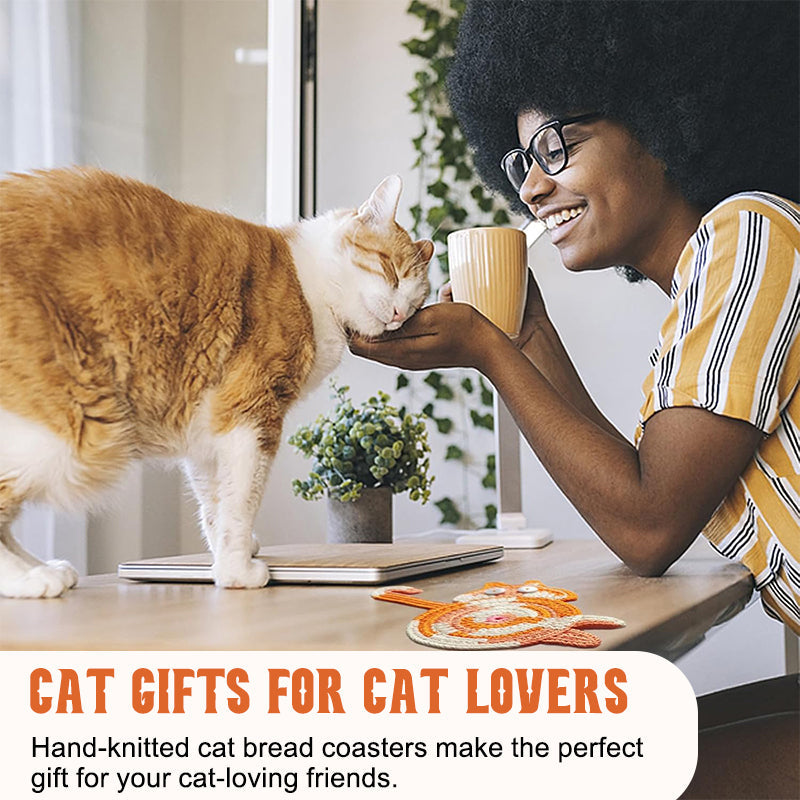 🐾 Handvirkade Underlägg "Kattstjärt" 😺 | Unikt & Gulligt – För den Perfekta Fikastunden! 💖