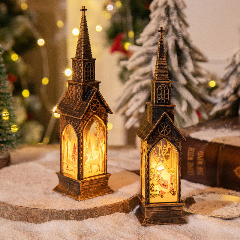🏰 Julkyrka med LED Ljus 🕯️ | Flimrande & Varm Juldekoration för Fönster 🎄