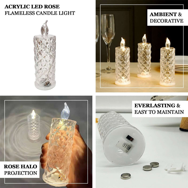 ✨ Crystal Rose LED-ljus - Romantiskt ljus utan meck | Säker ljusdekor
