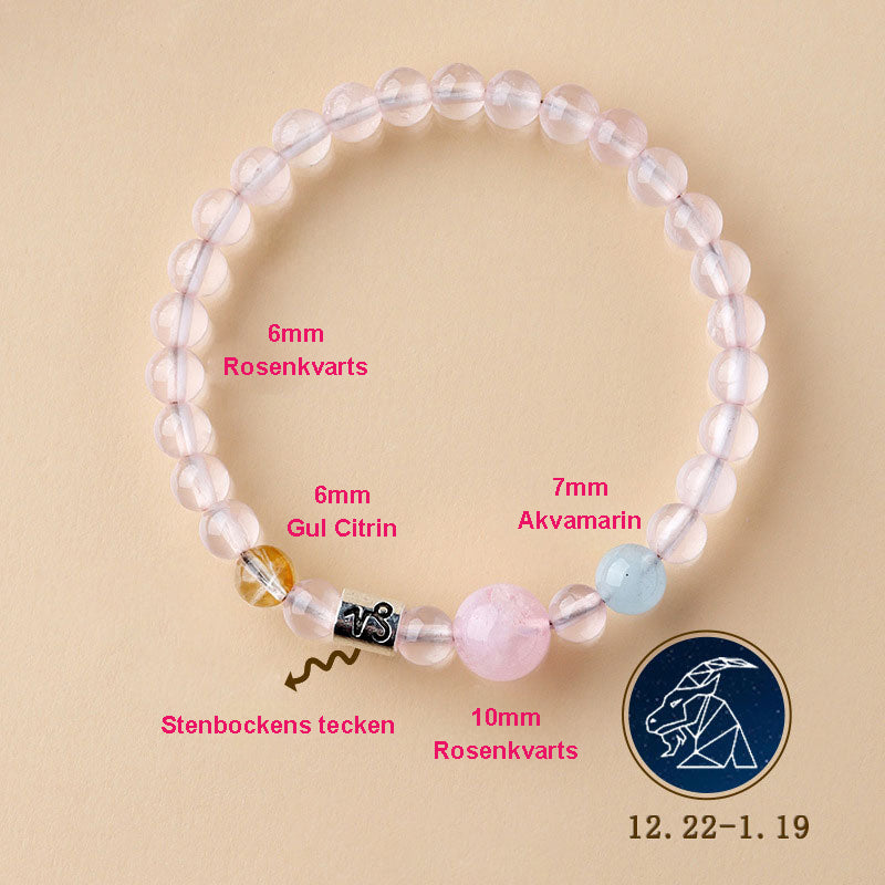 ✨ Personligt Stjärntecken Armband – Äkta Kristall Energi-Resonator 🌌 Zodiak Gåva 🎁