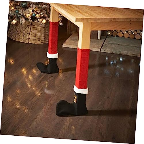 🎅 Julstrumpor Stolsben ✨ | 4-pack Tomte-tofflor | Golvskydd & Juldekoration 🎄