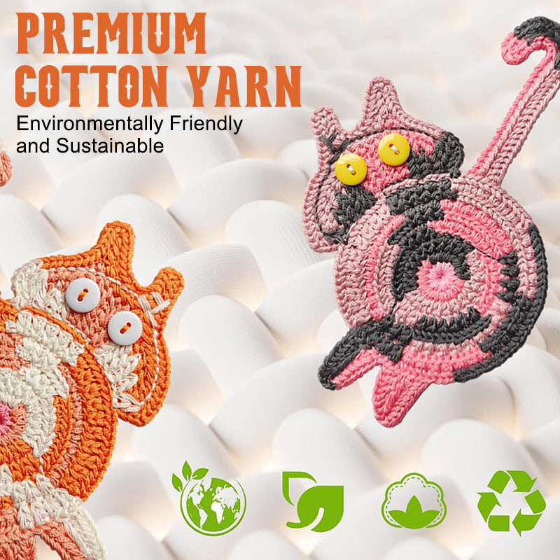 🐾 Handvirkade Underlägg "Kattstjärt" 😺 | Unikt & Gulligt – För den Perfekta Fikastunden! 💖