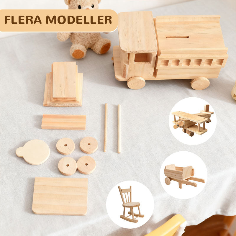 👨‍👩‍👧‍👦 DIY Träbyggsats för Barn & Familj | Säkert Tallträ | Måla & Bygg Leksak 🎨