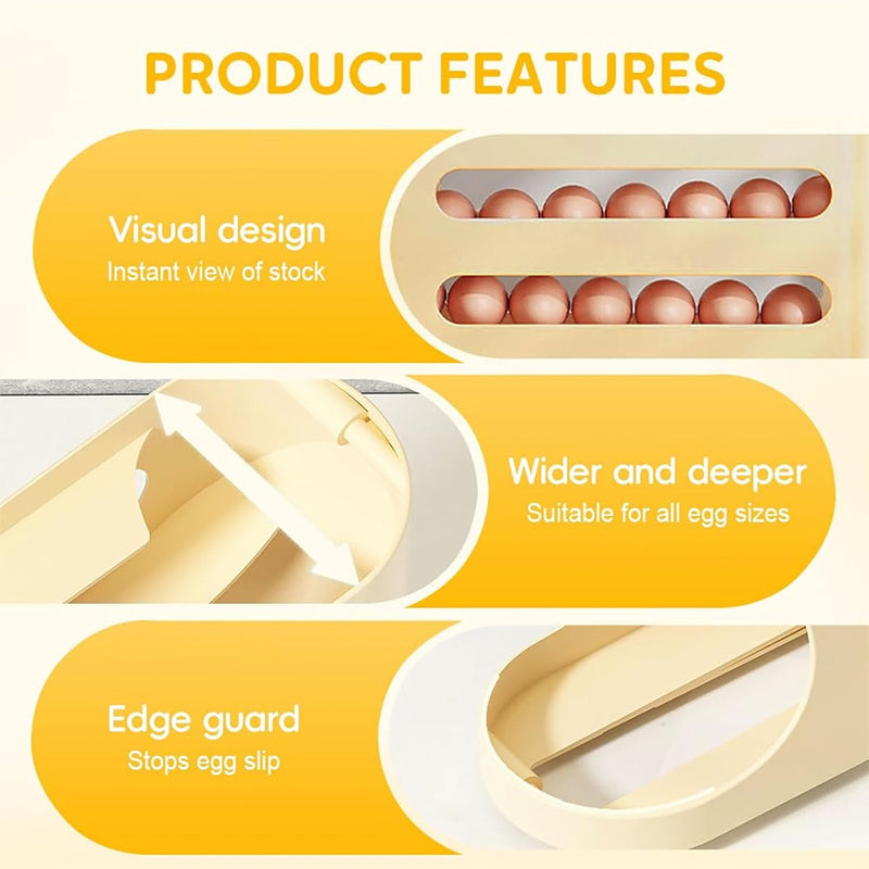 Smidig Rullande Äggförvaring | Maximera Platsen i Kylskåpet ✨