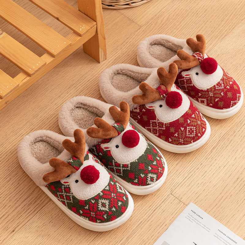 🦌 Julren Tofflor Varma ✨ | 3D Design & Halkfria Innetofflor 🔥 | Mjuk Julklapp