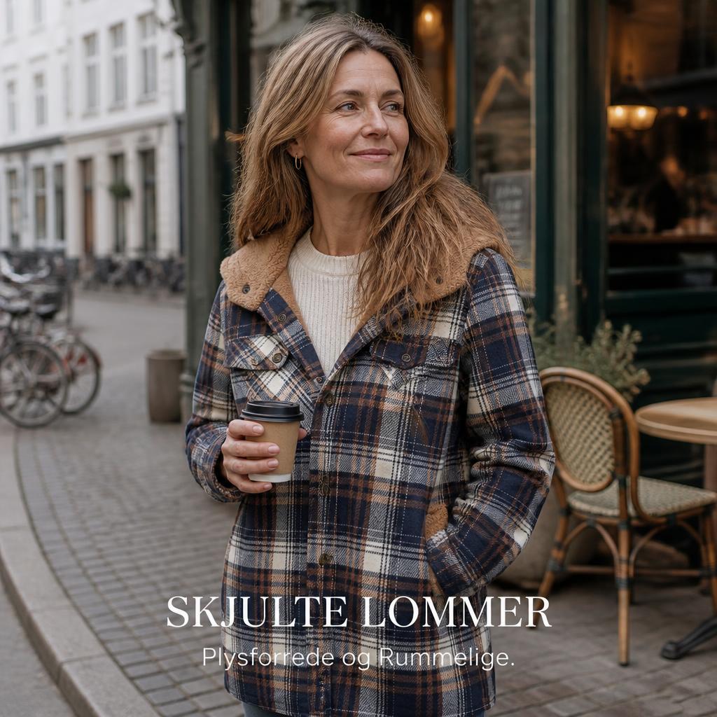 ❄️ Undgå Kulden i Stilen: Luksuriøs Ternet Vinterjakke med Plysforing & Hætte ☕