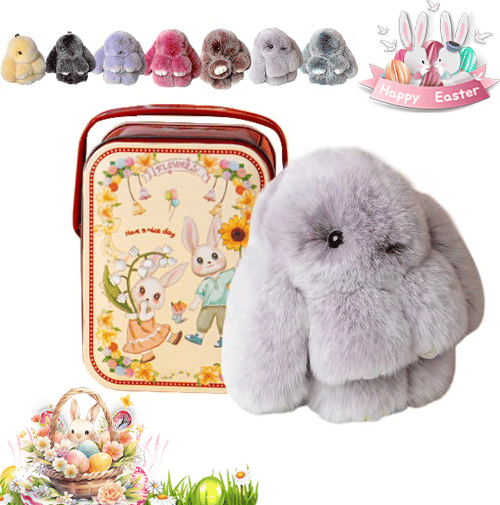Lyxig Påskhare Nyckelring med Elegant Presentask – Den Perfekta Påskgåvan 🐰🌷