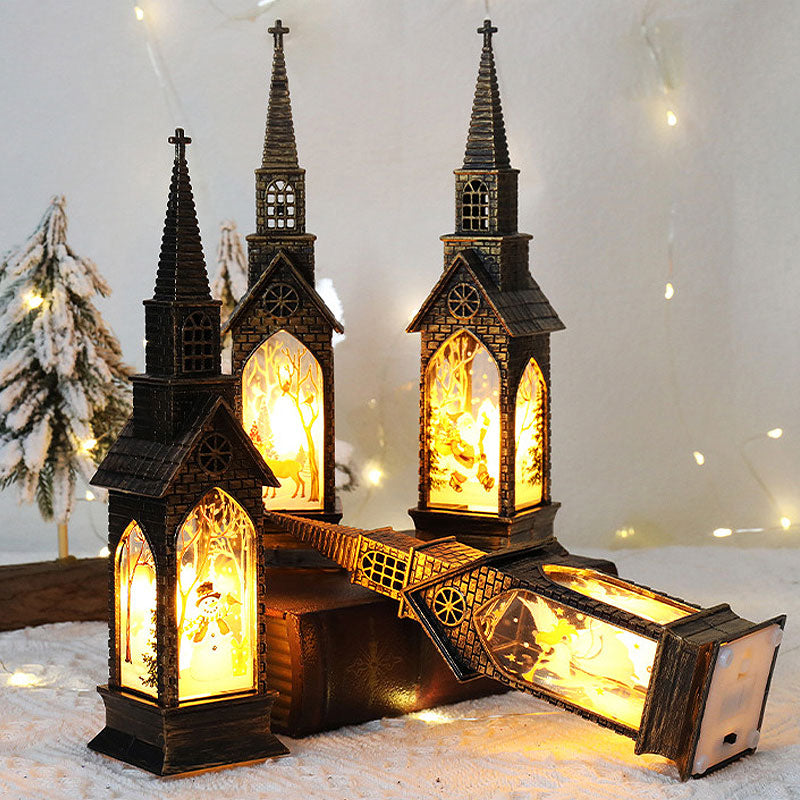 🏰 Julkyrka med LED Ljus 🕯️ | Flimrande & Varm Juldekoration för Fönster 🎄