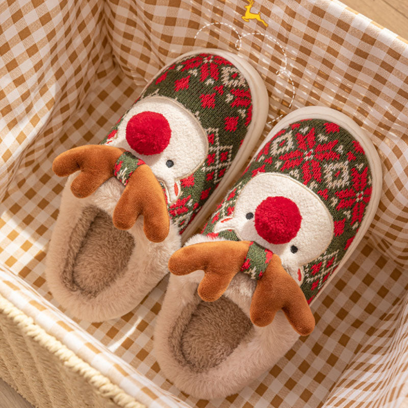 🦌 Julren Tofflor Varma ✨ | 3D Design & Halkfria Innetofflor 🔥 | Mjuk Julklapp