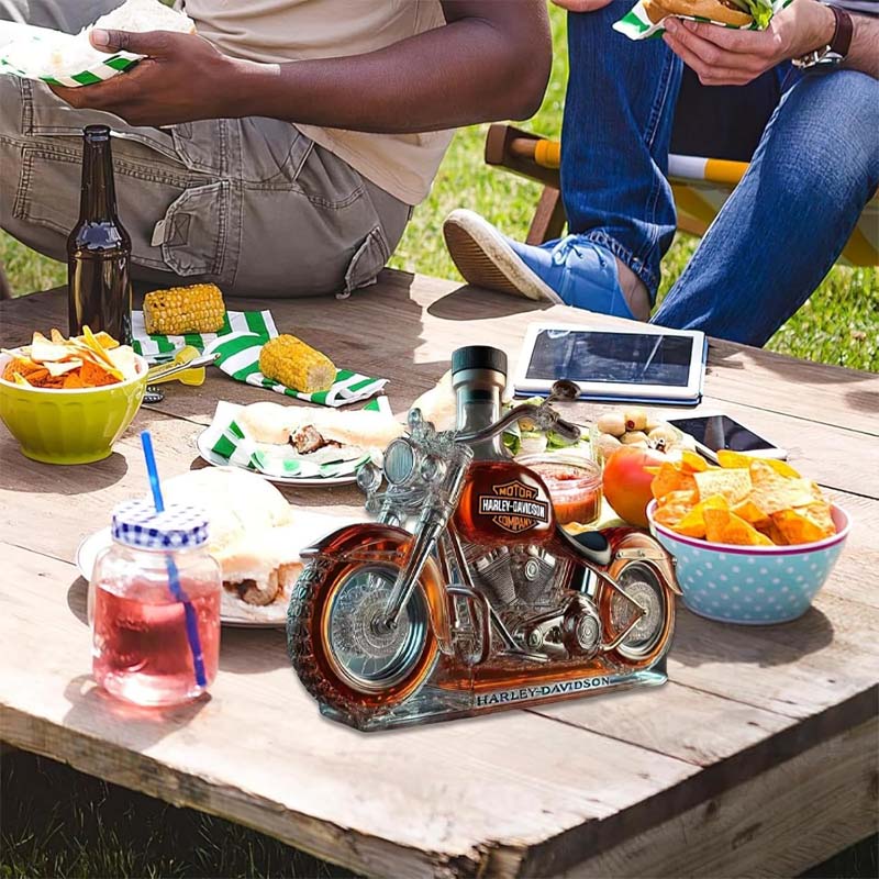 🏍️ Motorcykel Glasflaska - Unik Vinflaska i Högkvalitativt Glas | Originell Present