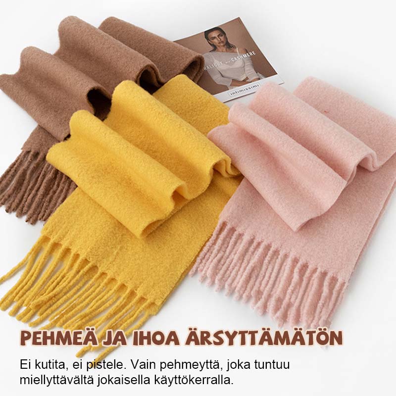 🧣 Enfärgad ullhalsduk — 85% ull, mjuk & värmande (210×30 cm) | Klassisk minimalistisk stil 🌟