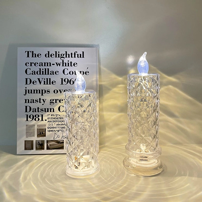 ✨ Crystal Rose LED-ljus - Romantiskt ljus utan meck | Säker ljusdekor