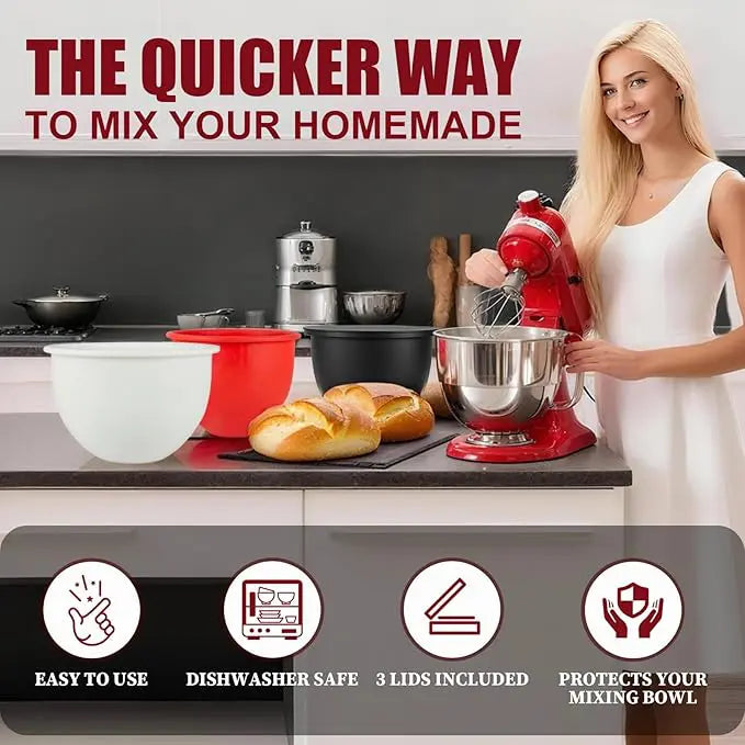 Silikoninsatser med lock, kompatibel med KitchenAid 5 Qt Köksmaskiner