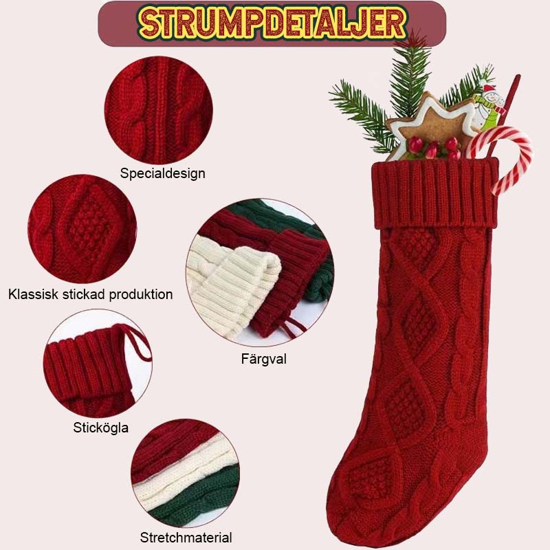 🧦 Stickade Väggstrumpor | Mysig Väggdekoration & Julstrumpa 🎄 | Rustik Inredning 🏡