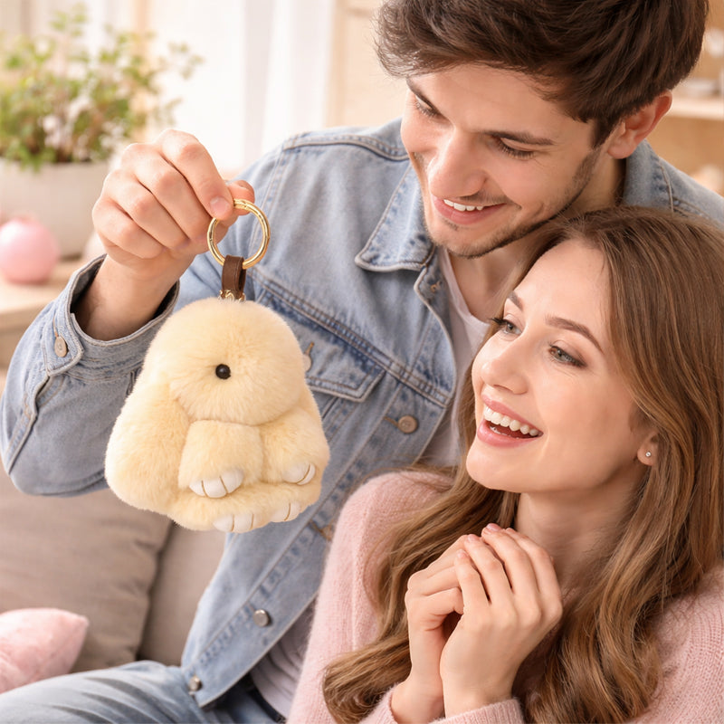 Lyxig Påskhare Nyckelring med Elegant Presentask – Den Perfekta Påskgåvan 🐰🌷
