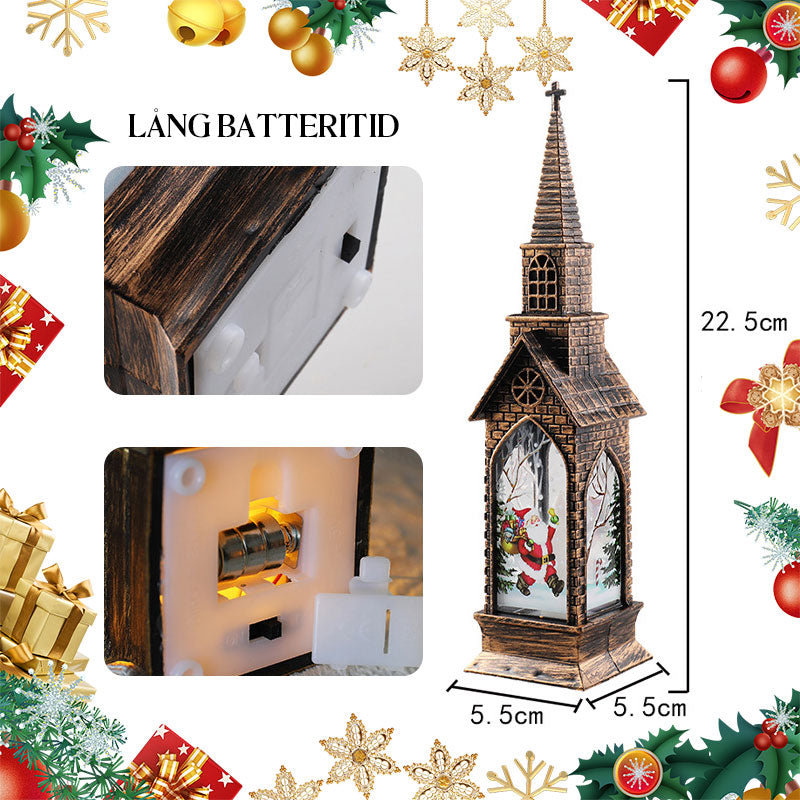 🏰 Julkyrka med LED Ljus 🕯️ | Flimrande & Varm Juldekoration för Fönster 🎄