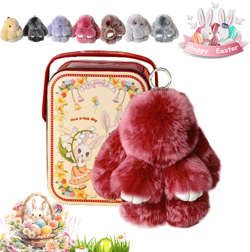 Lyxig Påskhare Nyckelring med Elegant Presentask – Den Perfekta Påskgåvan 🐰🌷
