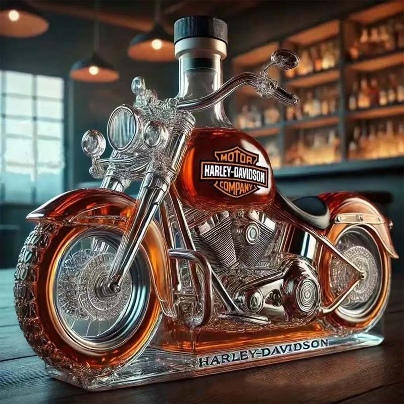 🏍️ Motorcykel Glasflaska - Unik Vinflaska i Högkvalitativt Glas | Originell Present