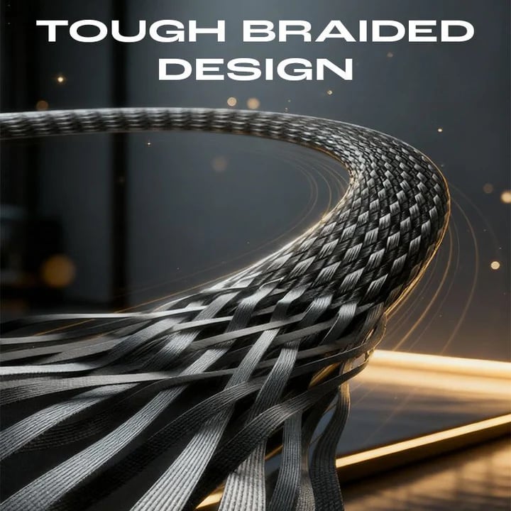 ⚡ 2-i-1 Osynlig Hållare-Laddkabel | 240W Snabbladdning med Integrerat Mobil-Stativ