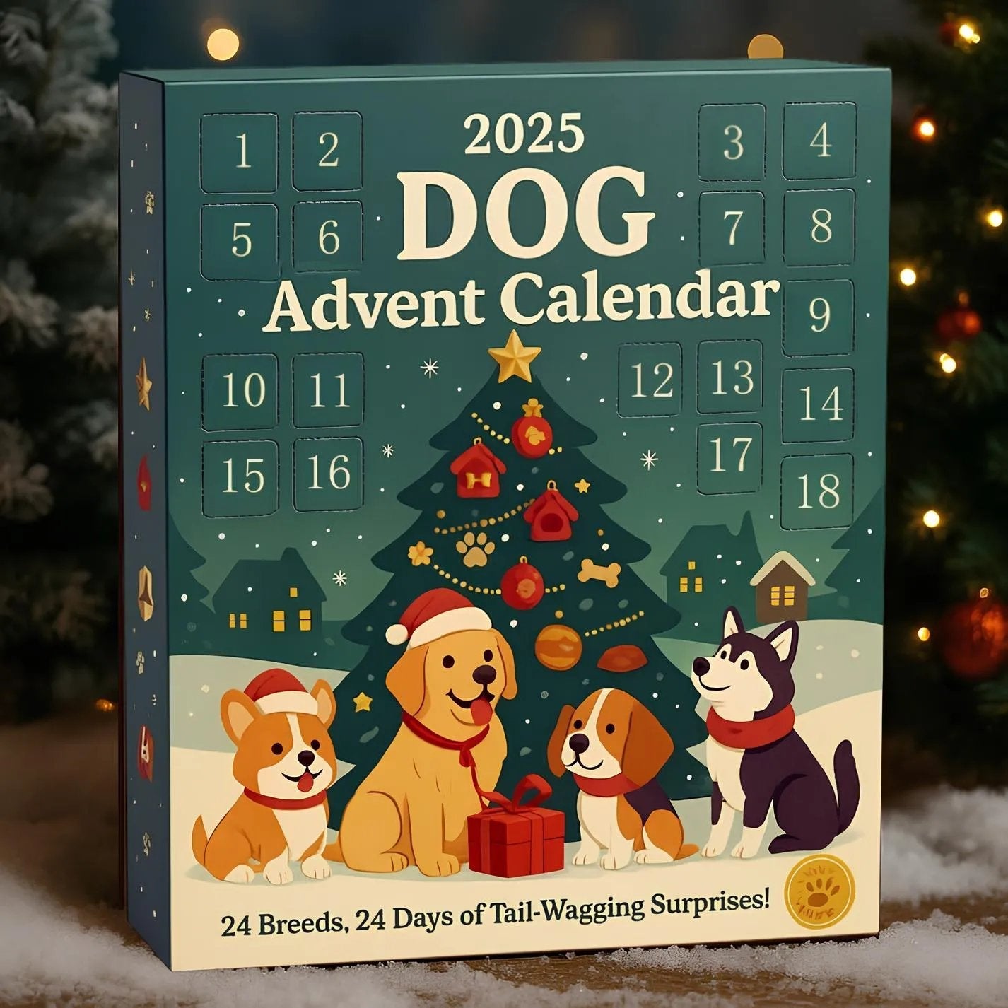 🐕 Hundarnas adventskalender 2025 – 24 juliga hundprydnader | Gåva till hundvänner 🎄