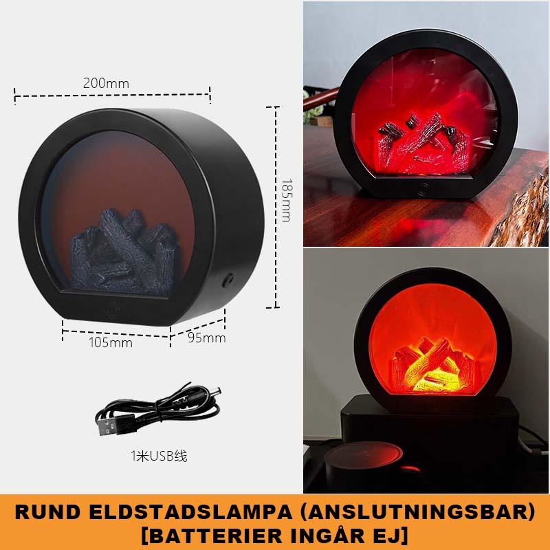 🔥 Simulerad Eldslampa med Flammeffekt – Mysig Vägglampa för Hemmet utan Rök eller Ved