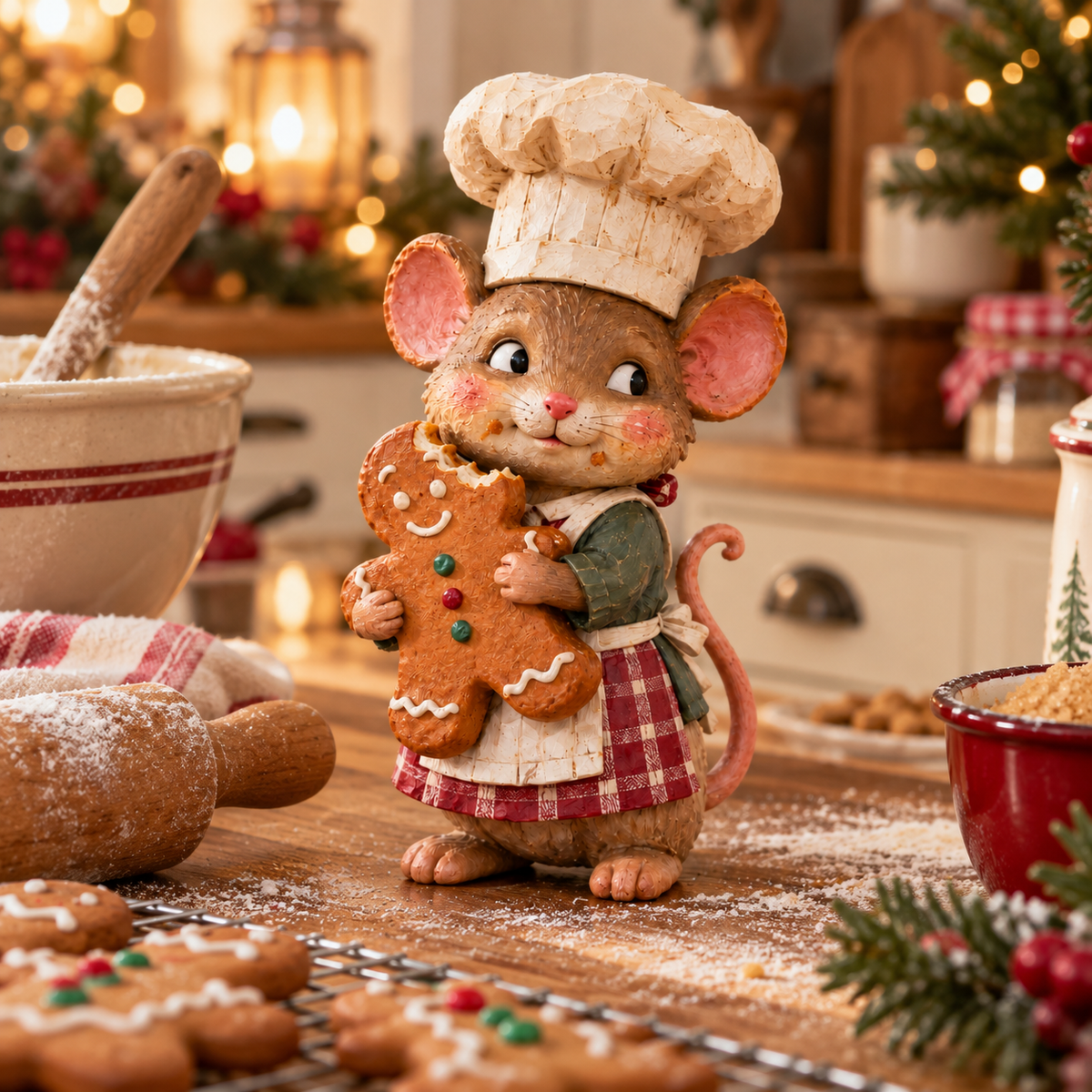 🍪 Bring Eventyrlig Julehygge Hjem! ✨ Den Søde Bager-Mus Med Brunkage-Charme