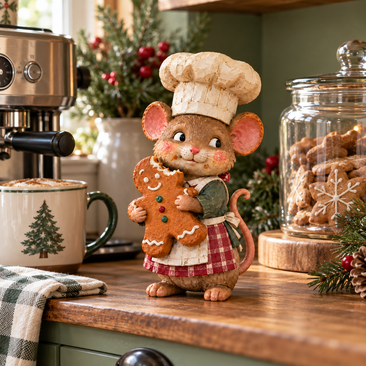 🍪 Bring Eventyrlig Julehygge Hjem! ✨ Den Søde Bager-Mus Med Brunkage-Charme