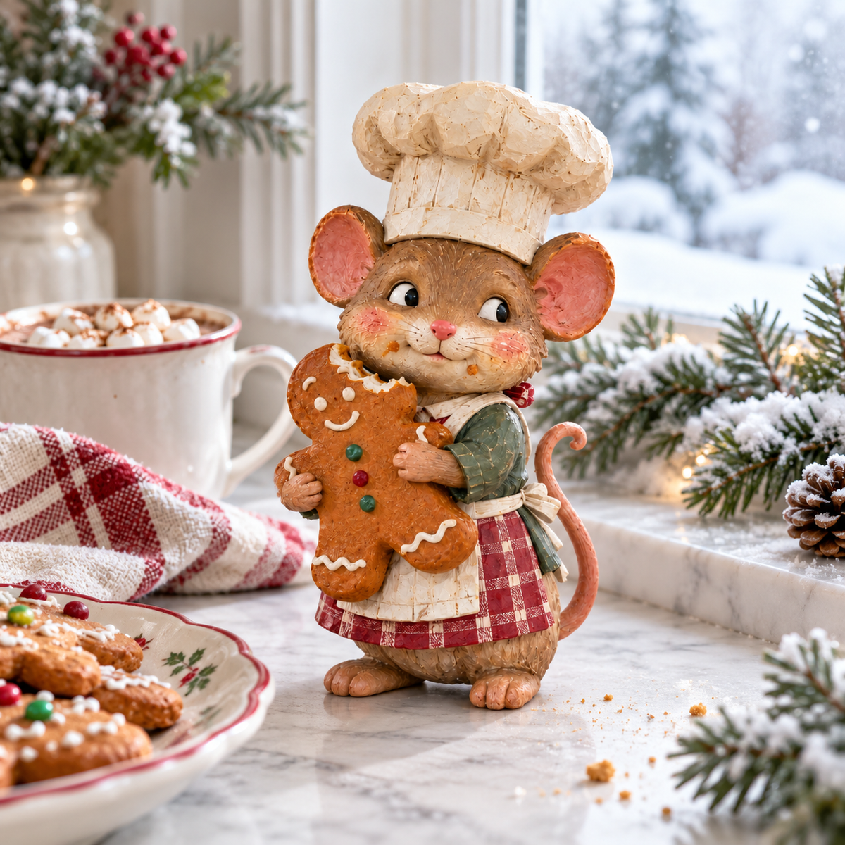 🍪 Bring Eventyrlig Julehygge Hjem! ✨ Den Søde Bager-Mus Med Brunkage-Charme