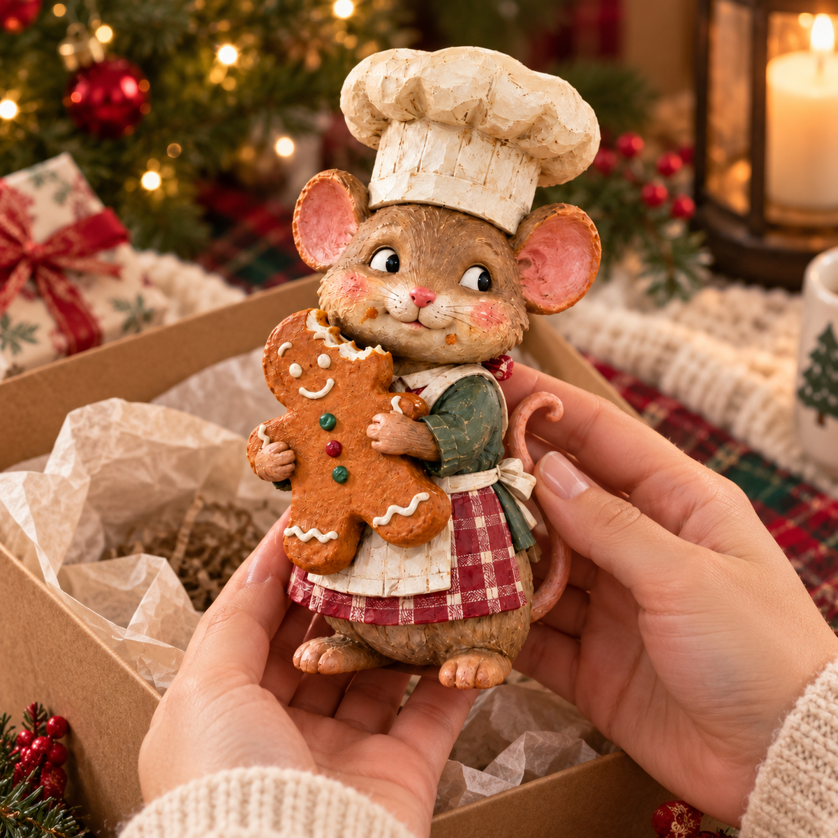 🍪 Bring Eventyrlig Julehygge Hjem! ✨ Den Søde Bager-Mus Med Brunkage-Charme