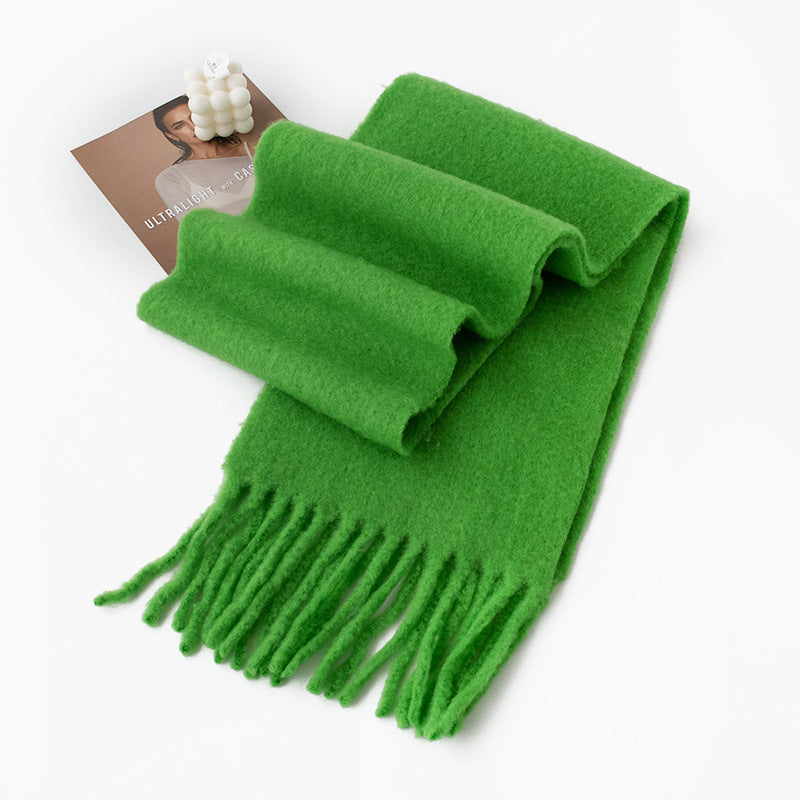 🧣 Enfärgad ullhalsduk — 85% ull, mjuk & värmande (210×30 cm) | Klassisk minimalistisk stil 🌟