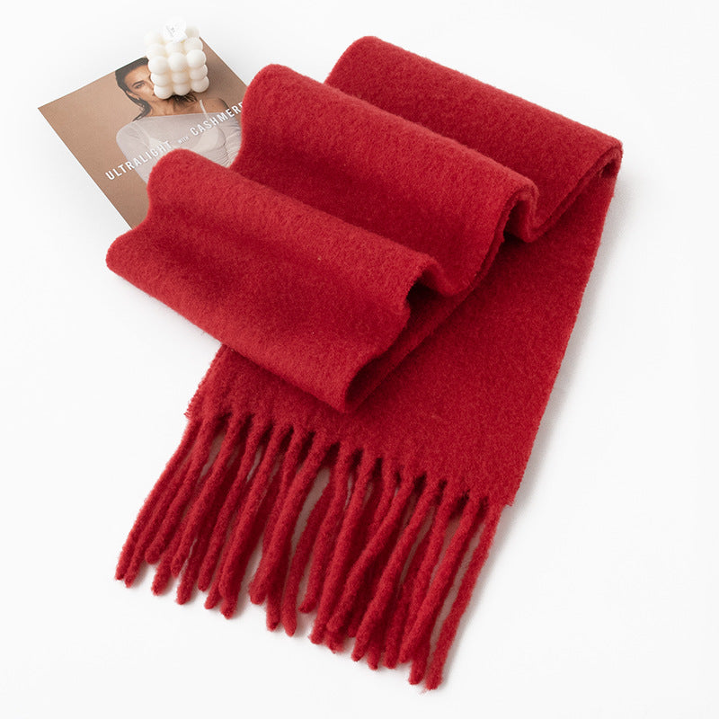 🧣 Enfärgad ullhalsduk — 85% ull, mjuk & värmande (210×30 cm) | Klassisk minimalistisk stil 🌟