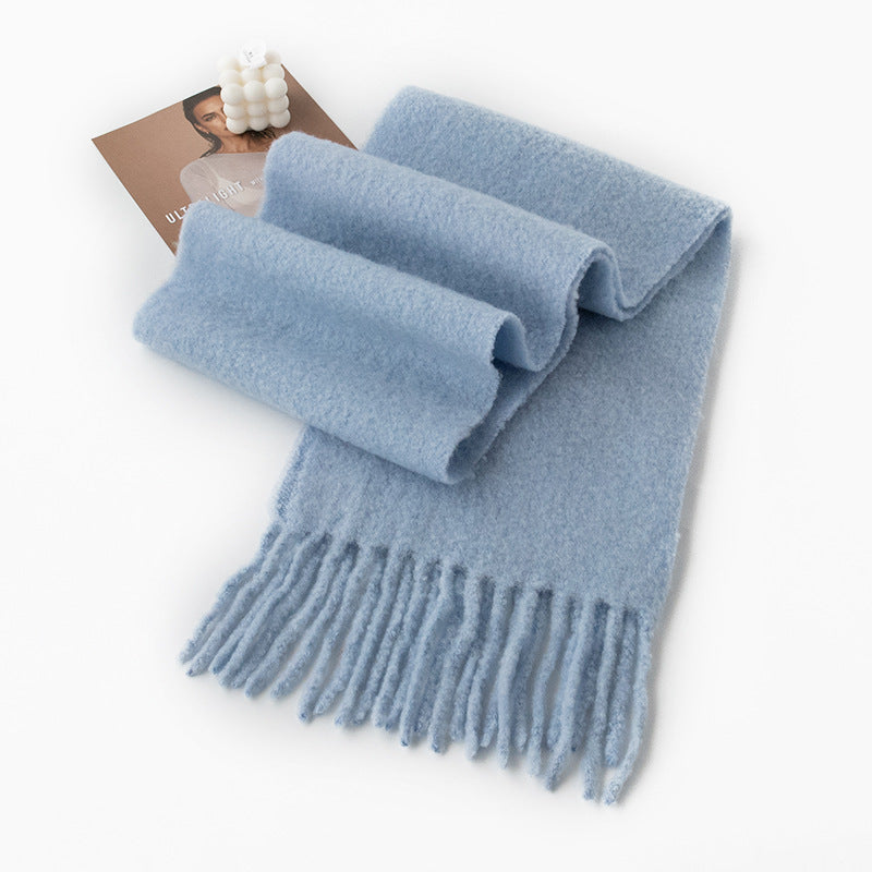 🧣 Enfärgad ullhalsduk — 85% ull, mjuk & värmande (210×30 cm) | Klassisk minimalistisk stil 🌟
