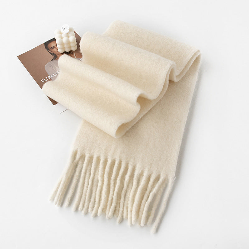 🧣 Enfärgad ullhalsduk — 85% ull, mjuk & värmande (210×30 cm) | Klassisk minimalistisk stil 🌟
