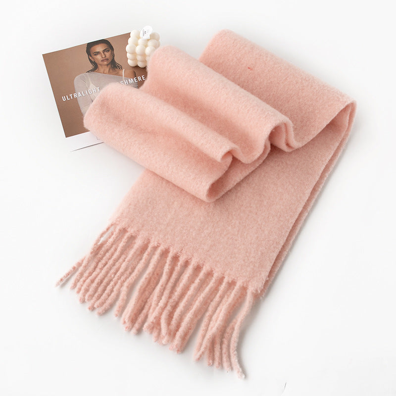 🧣 Enfärgad ullhalsduk — 85% ull, mjuk & värmande (210×30 cm) | Klassisk minimalistisk stil 🌟