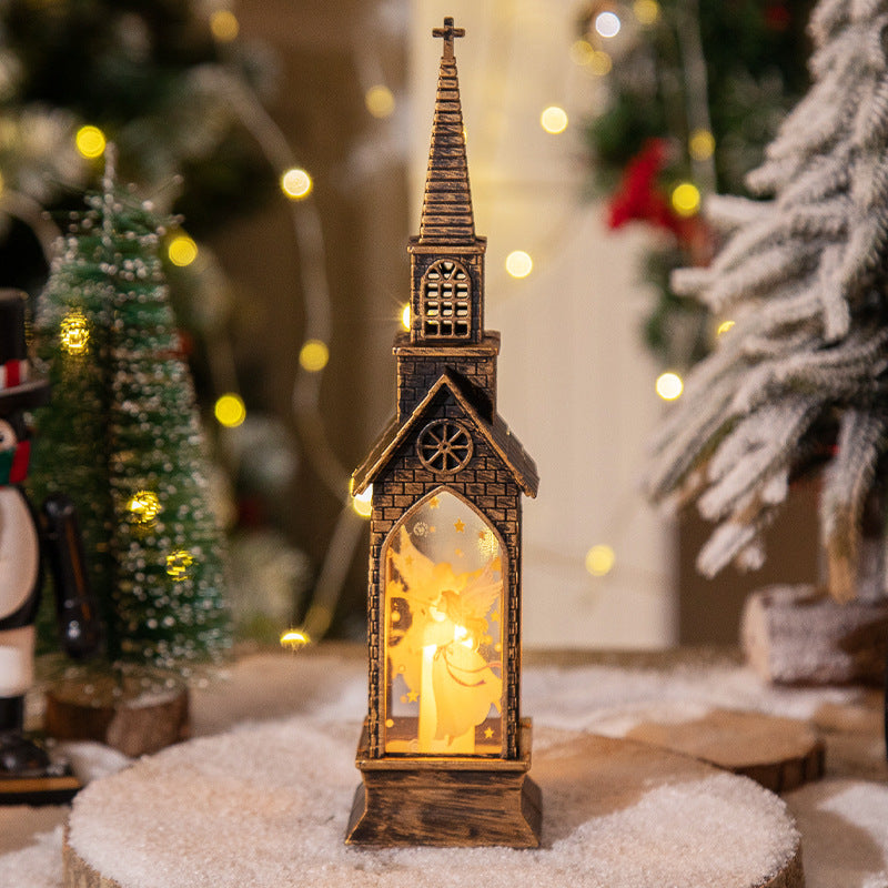 🏰 Julkyrka med LED Ljus 🕯️ | Flimrande & Varm Juldekoration för Fönster 🎄