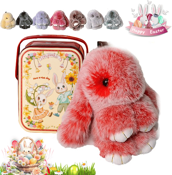 Lyxig Påskhare Nyckelring med Elegant Presentask – Den Perfekta Påskgåvan 🐰🌷