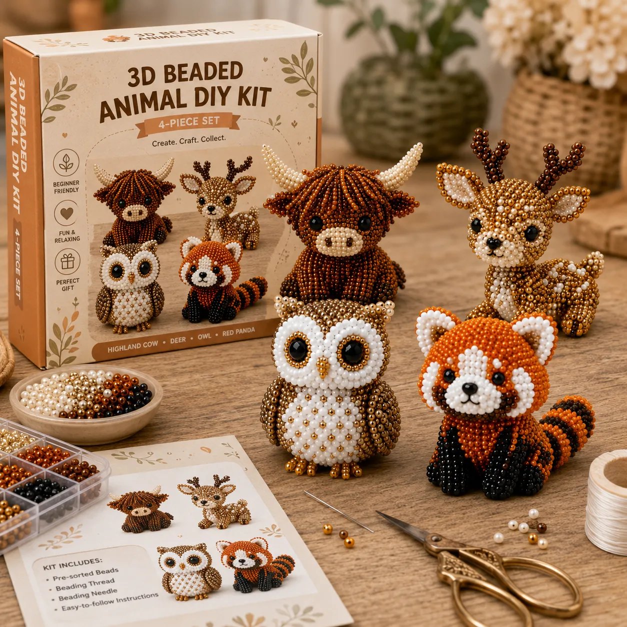 Skab dine egne magiske 3D-perledyr! 🐾 Ultra-sødt og beroligende DIY-sæt