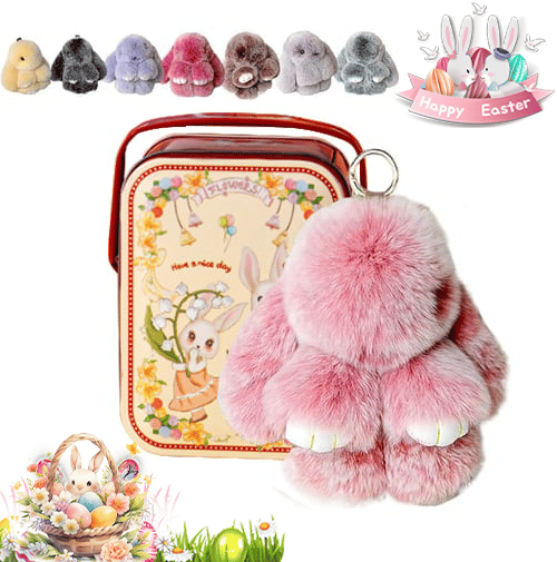 Lyxig Påskhare Nyckelring med Elegant Presentask – Den Perfekta Påskgåvan 🐰🌷